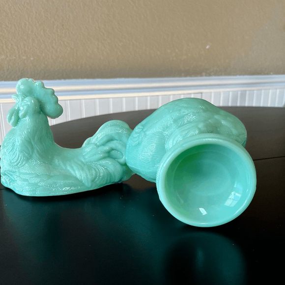 Mosser Glass Jadeite Glass Large Standing Rooster - Picture 6 of 6